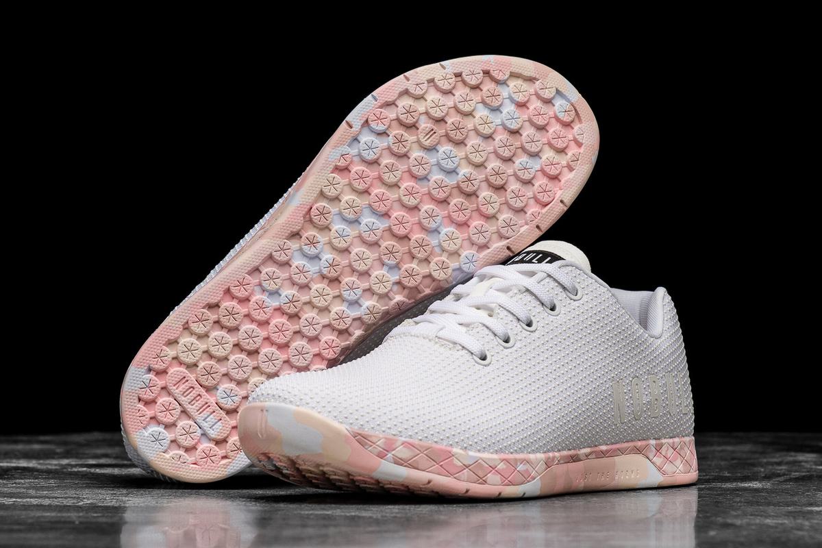 Basket Nobull Superfabric Trainer Femme Blanche Rose | CB2169534