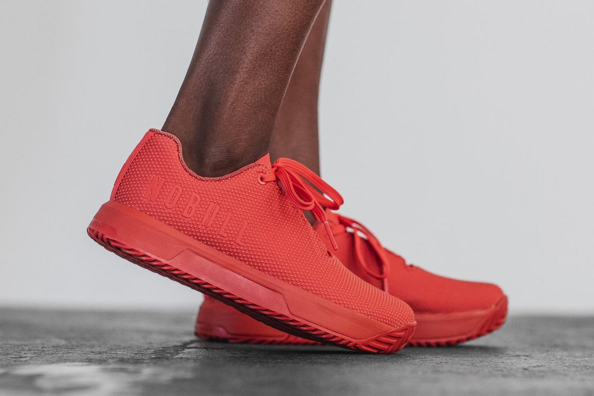 Basket Nobull Superfabric Trainer Femme Rouge Clair | FJ2613948