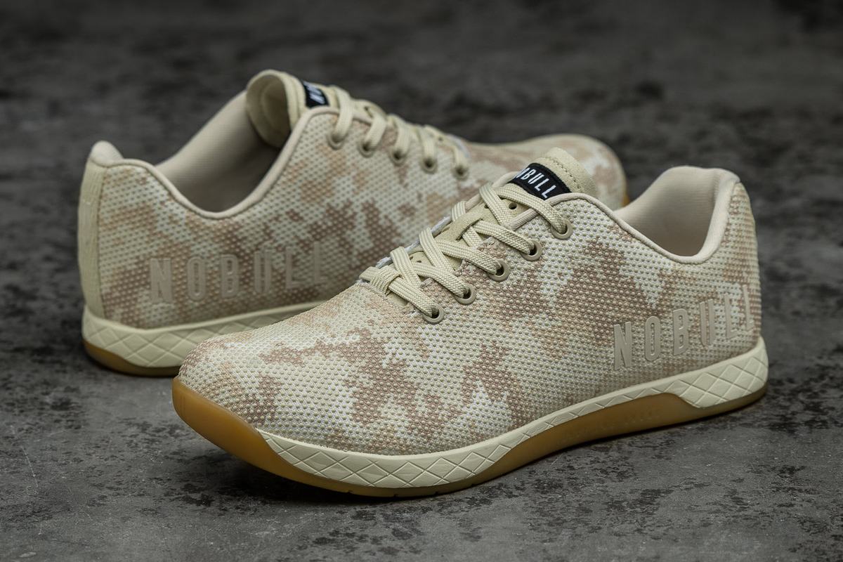 Basket Nobull Superfabric Trainer Femme Grise Vert Clair Camouflage | PD4689751