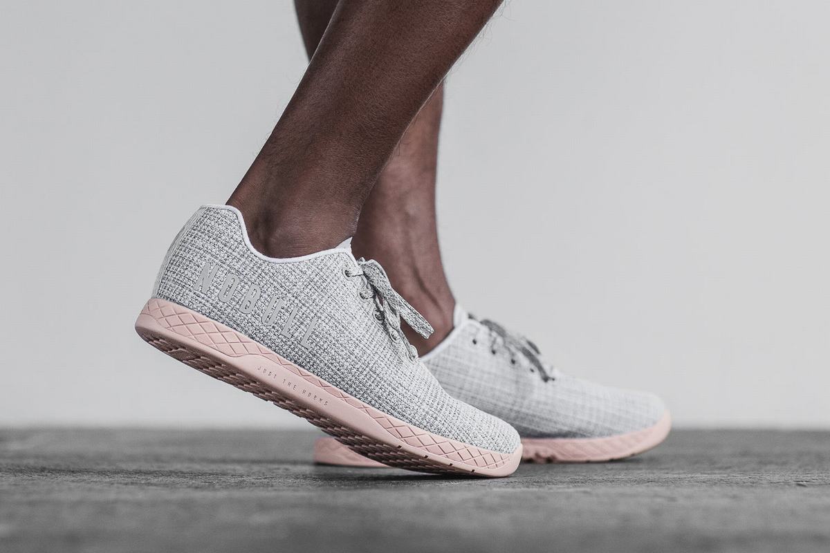 Basket Nobull Superfabric Trainer Homme Blanche Rose | LH0953678