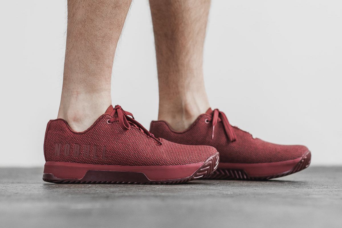 Basket Nobull Superfabric Trainer Homme Rouge Foncé | MP9351702