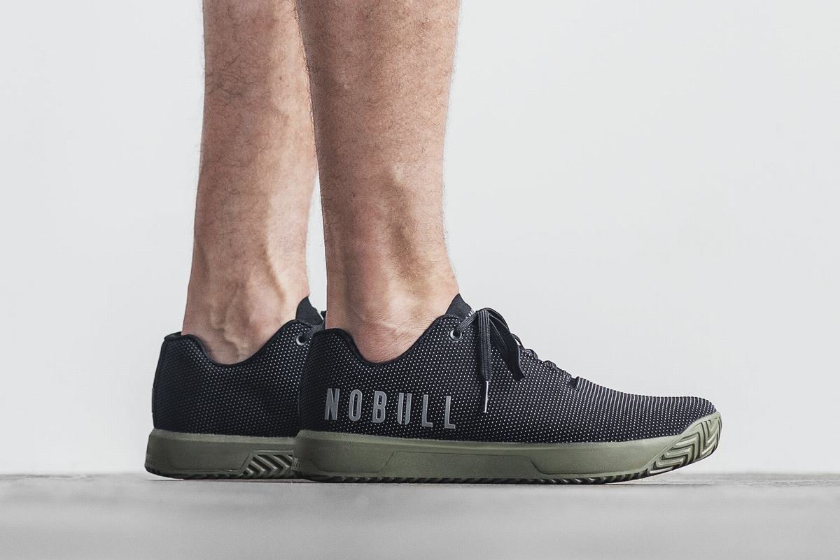 Basket Nobull Superfabric Trainer Homme Noir Vert Foncé | PV0169724
