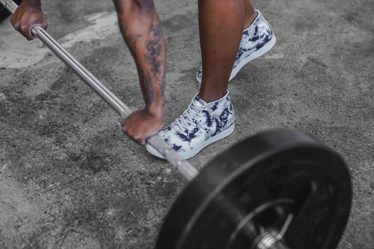 Basket Nobull Tie-Dye Canvas Mid Trainer Femme Bleu Marine | CK7682350