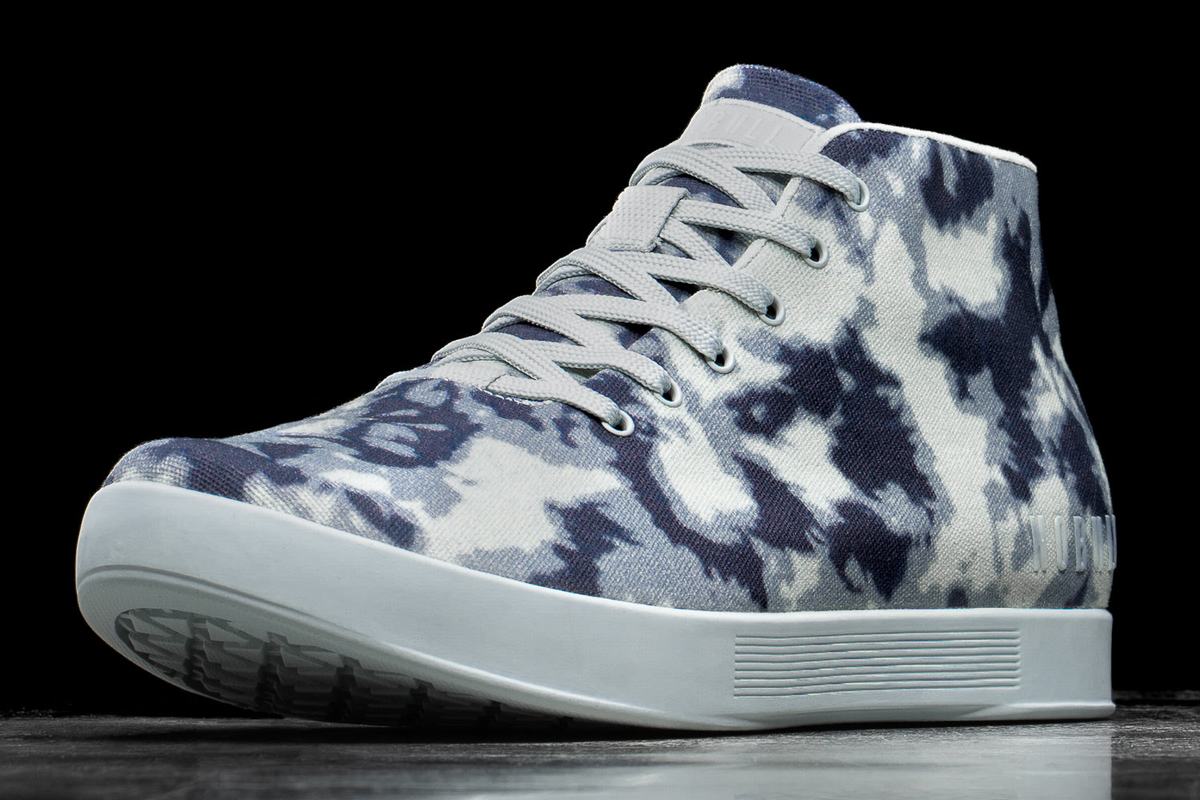 Basket Nobull Tie-Dye Canvas Mid Trainer Femme Bleu Marine | CK7682350