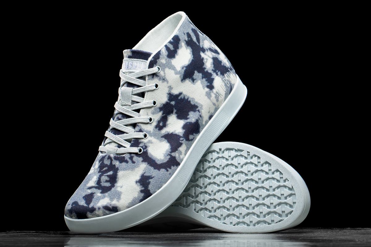 Basket Nobull Tie-Dye Canvas Mid Trainer Femme Bleu Marine | CK7682350
