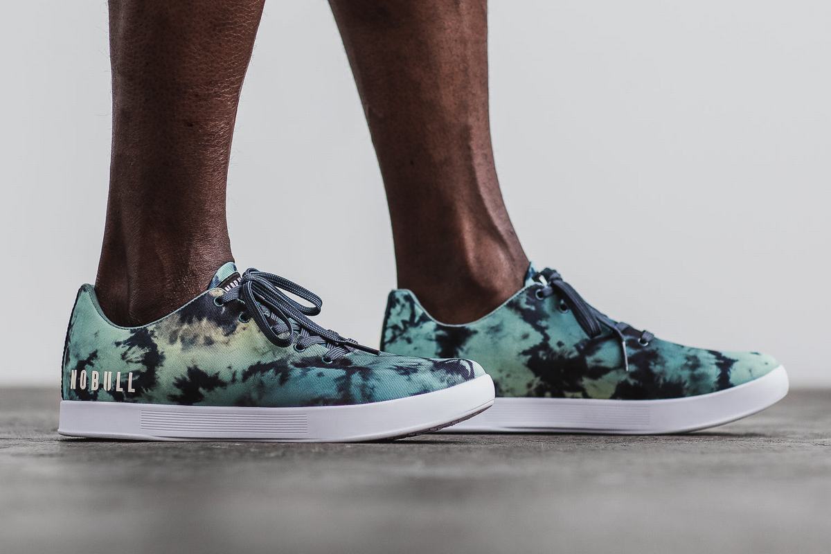 Basket Nobull Tie-Dye Canvas Trainer Homme Turquoise | ZW0963412