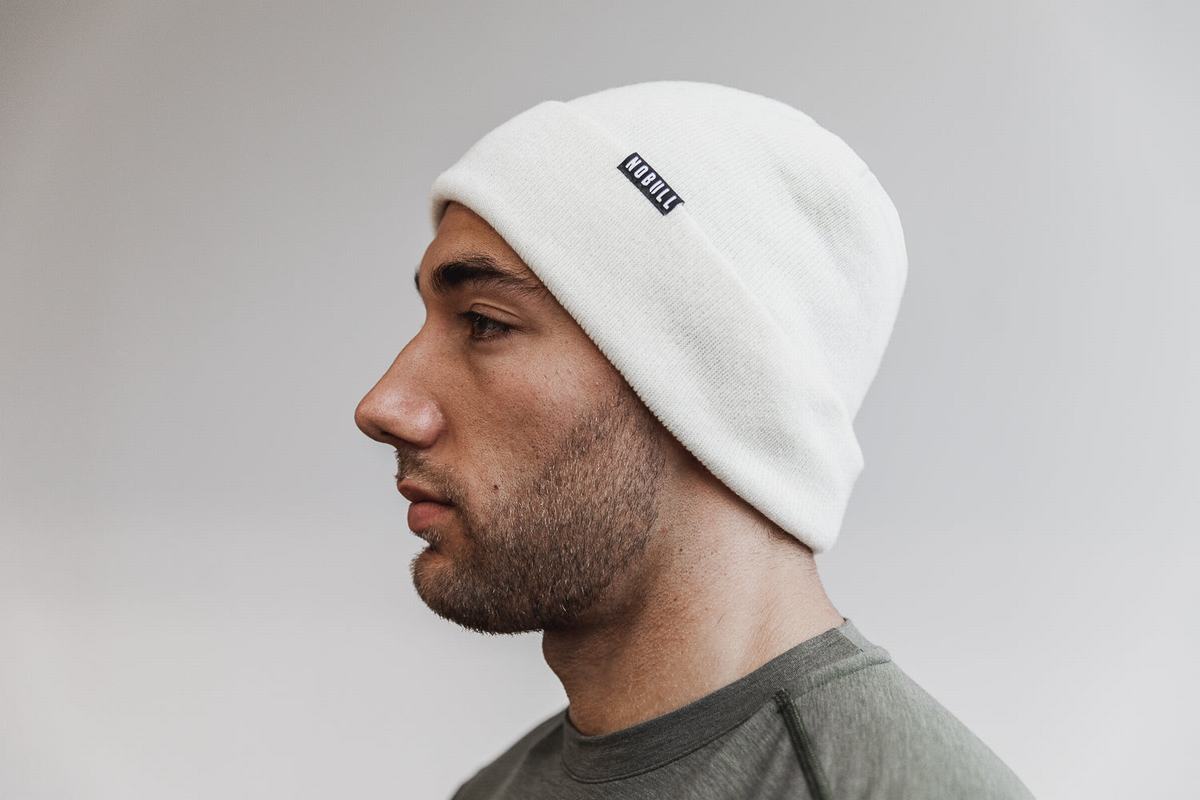 Bonnet Nobull Cuffed Beanie Femme Blanche | SJ2974681