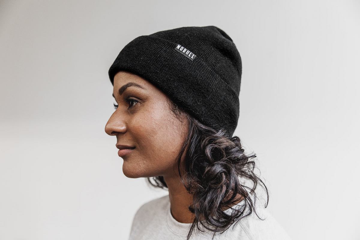 Bonnet Nobull Cuffed Beanie Femme Noir | EL1376289