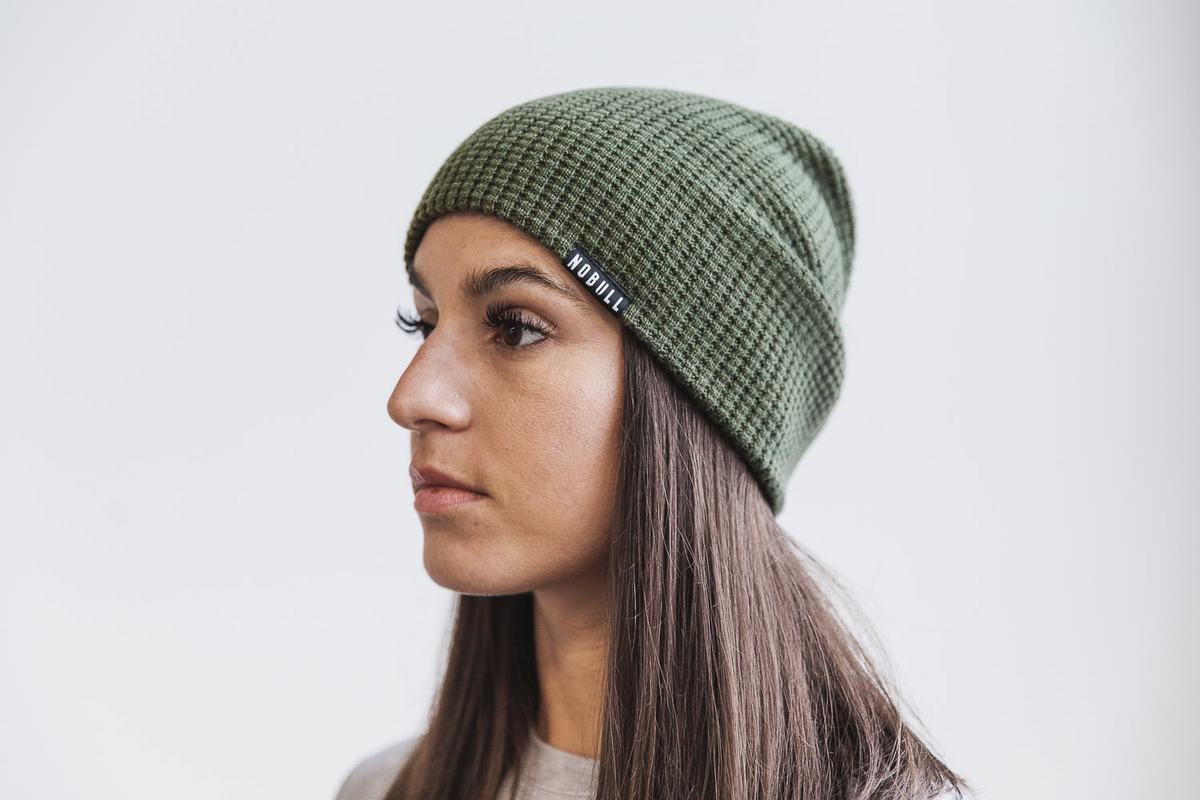 Bonnet Nobull Waffle Beanie Femme Vert Olive | HI5328719
