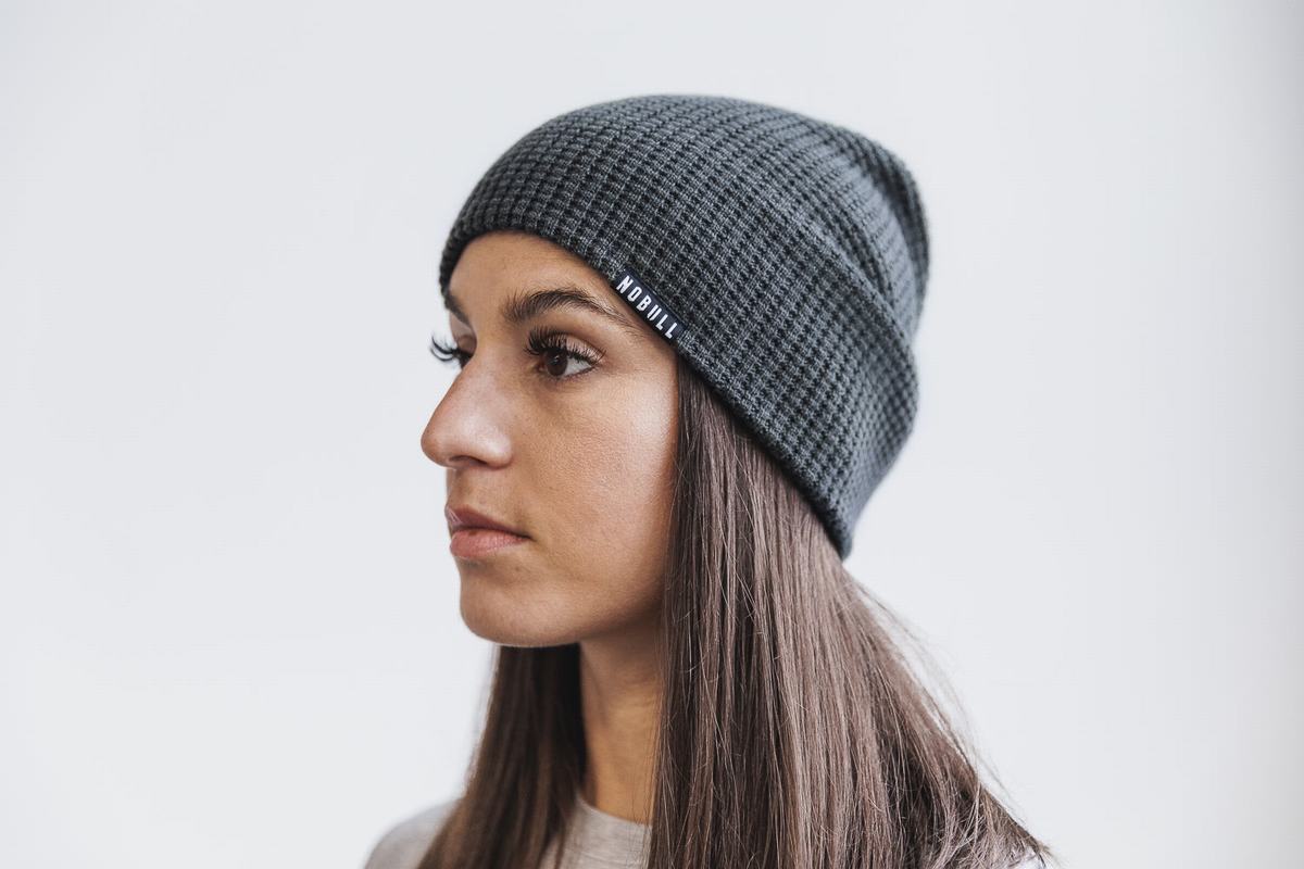 Bonnet Nobull Waffle Beanie Homme Grise Foncé | JR7396512