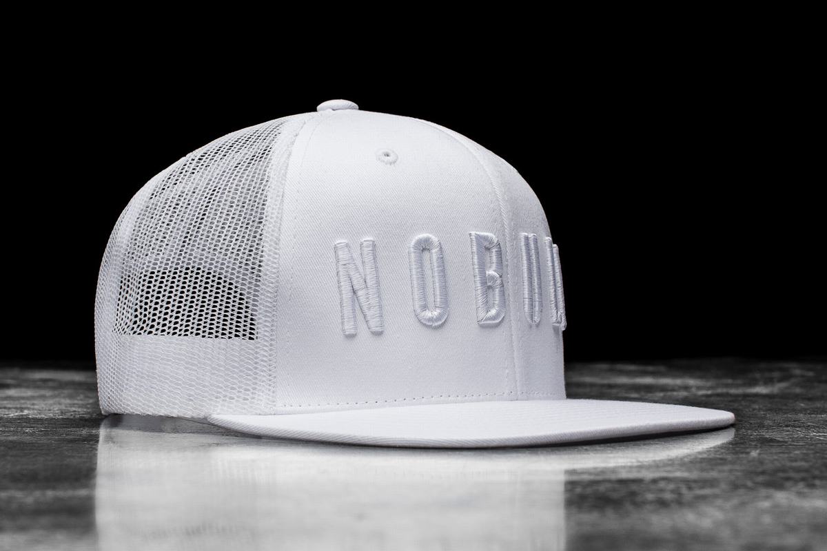 Chapeaux Nobull Plates-Brim Trucker Homme Blanche | SI7813094