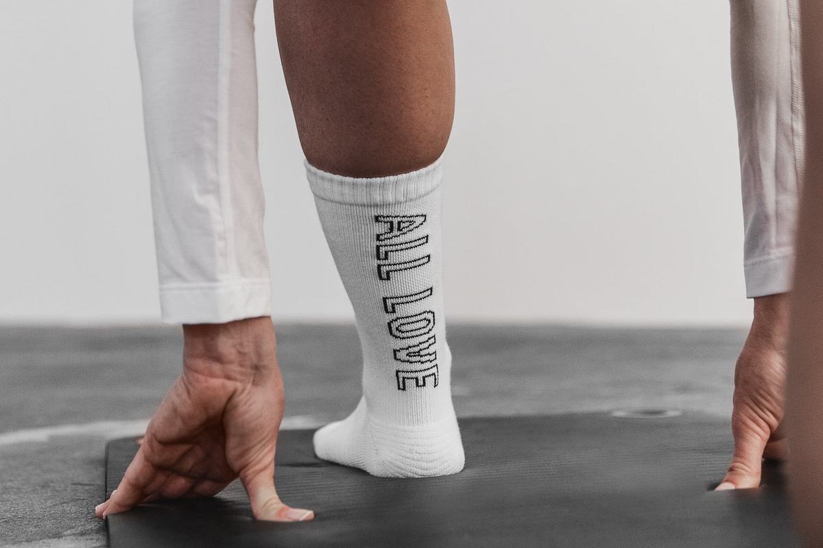 Chaussettes Nobull Crew All Love Femme Blanche | OL1587904