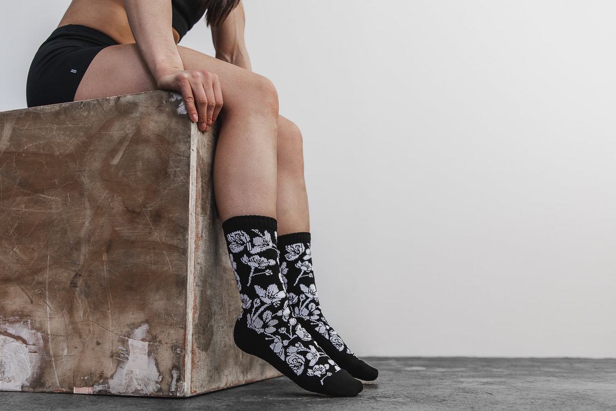 Chaussettes Nobull Crew Femme Noir Rose | TC2560978