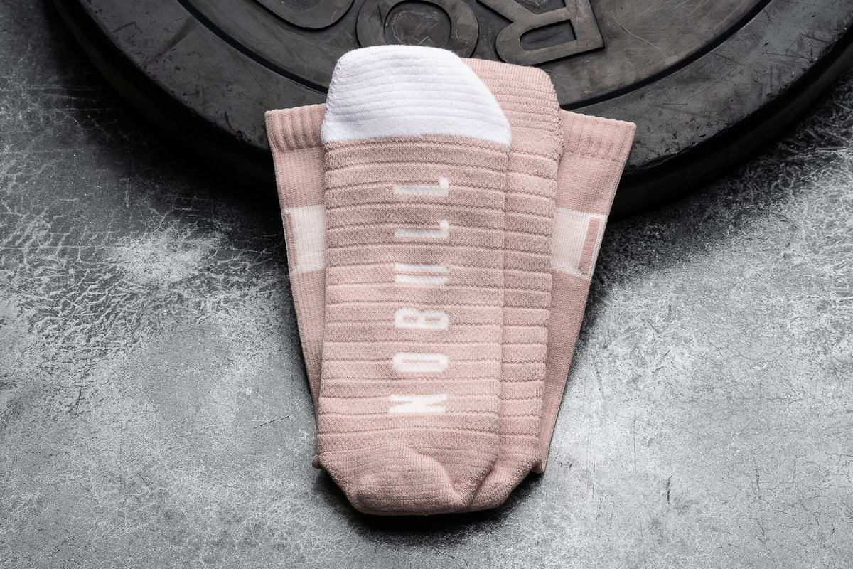 Chaussettes Nobull Crew Femme Rose Blanche | PH7681542