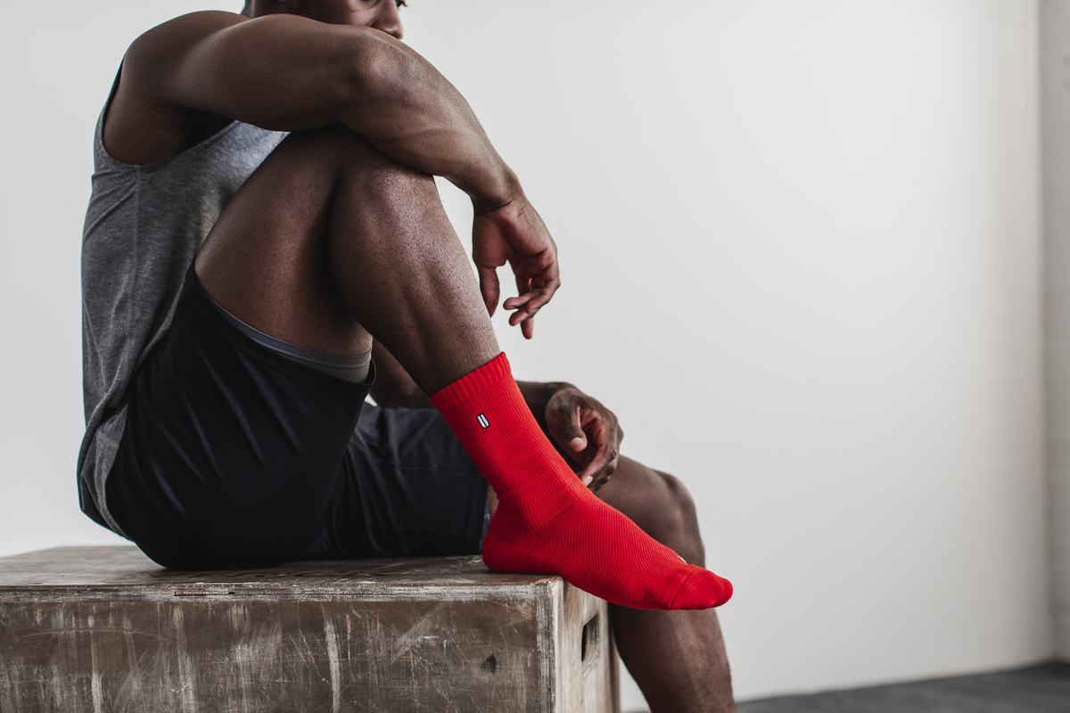 Chaussettes Nobull Crew Femme Rouge Blanche | BS7854912