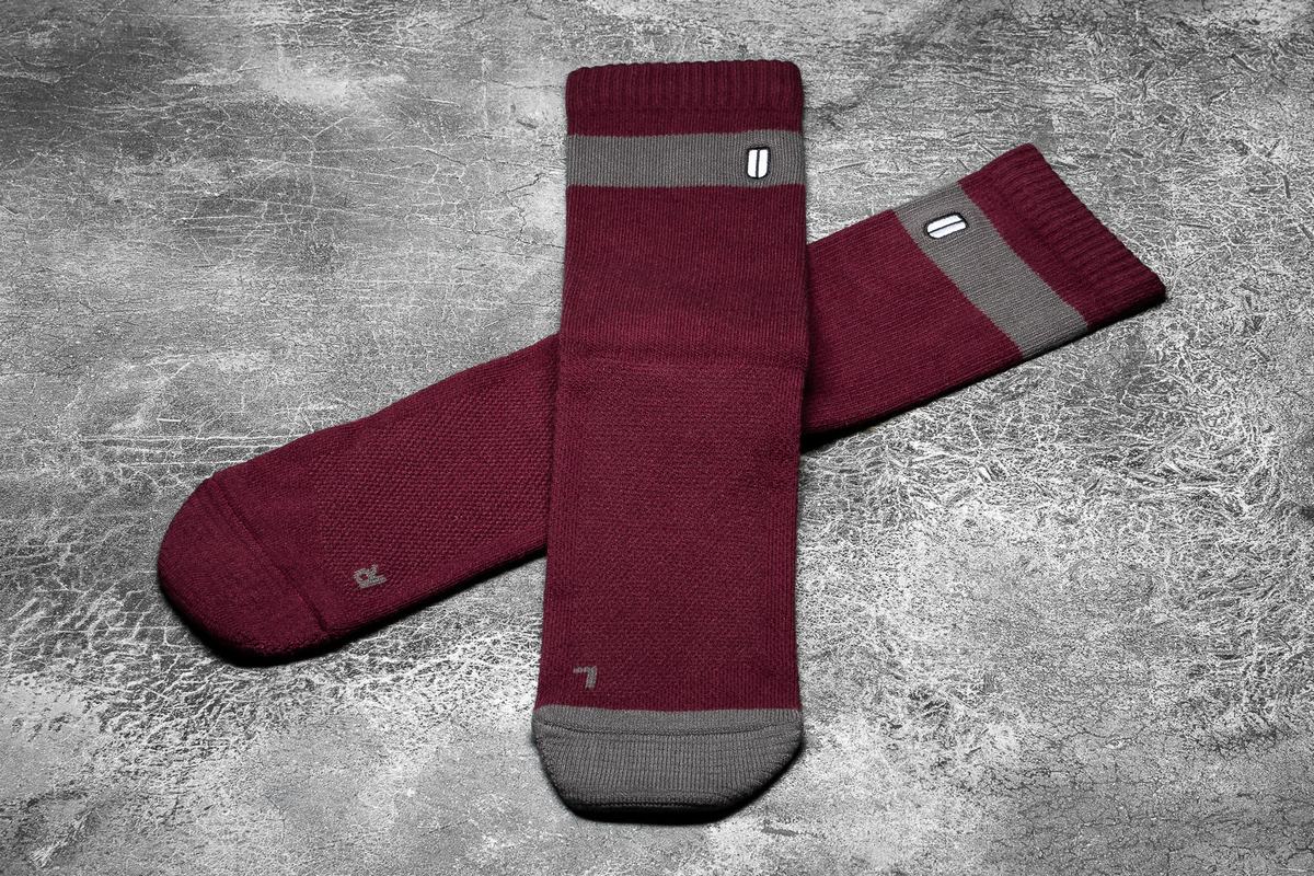 Chaussettes Nobull Crew Femme Rouge Foncé Grise Foncé | YS8251034