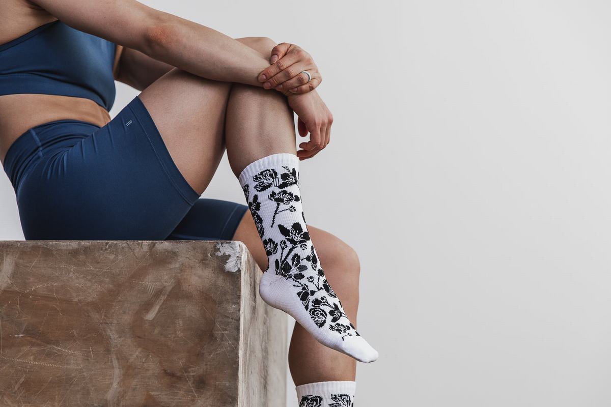 Chaussettes Nobull Crew Homme Blanche Rose | DQ3478021