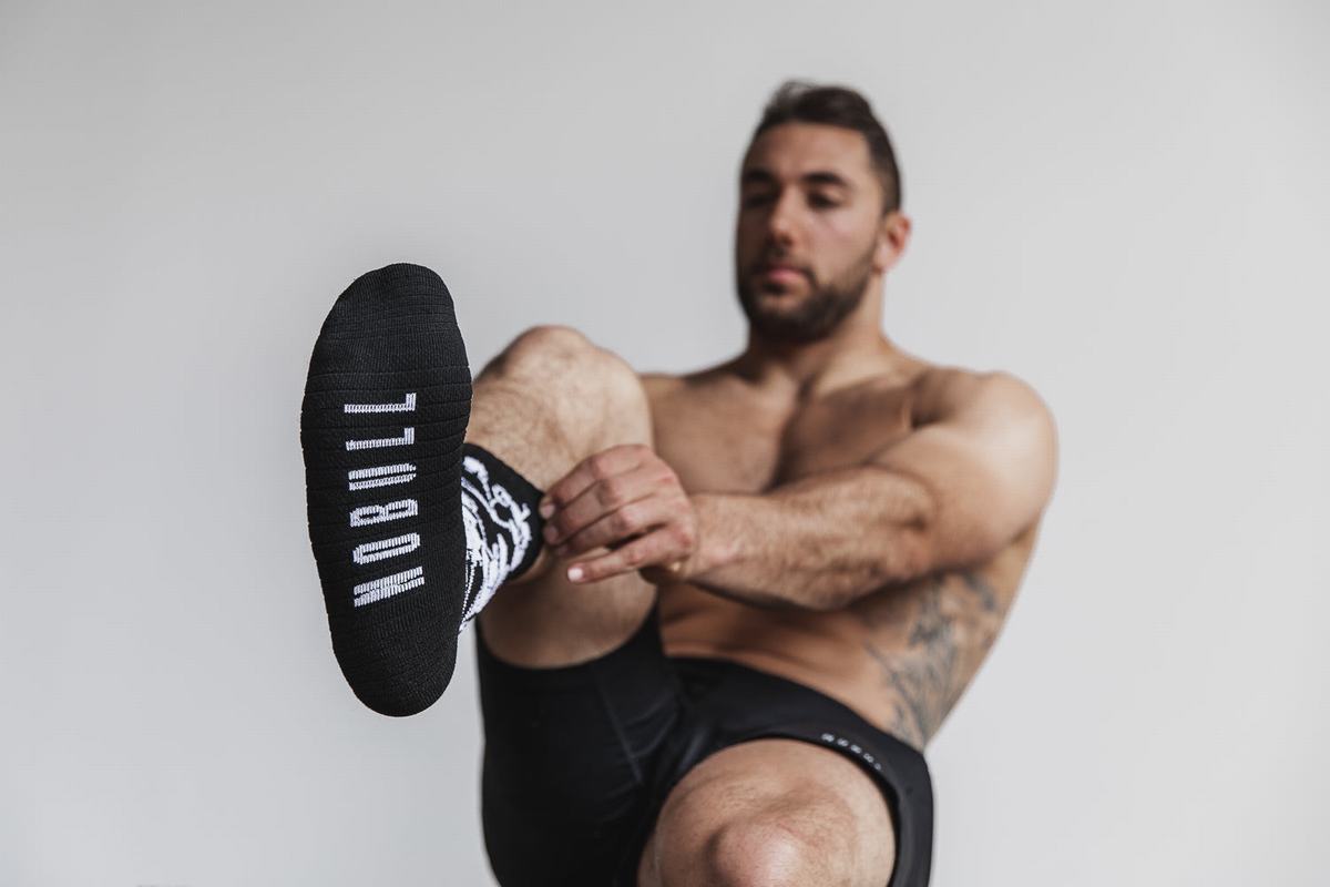 Chaussettes Nobull Crew Homme Noir Rose | ZT5320896