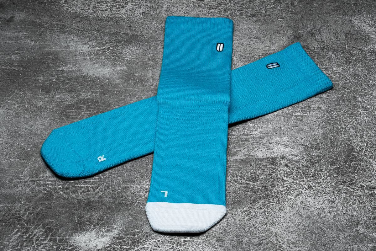 Chaussettes Nobull Crew Neon Femme Bleu Blanche | VB9630145