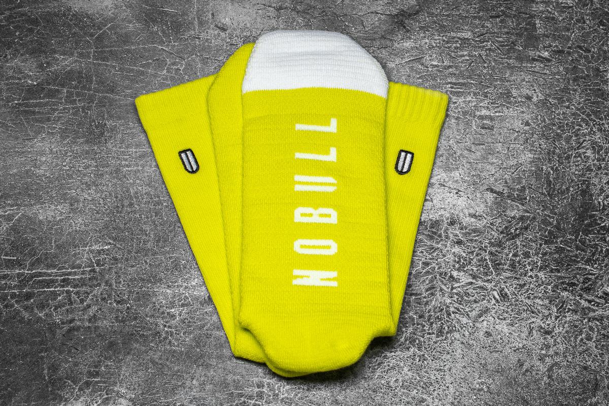 Chaussettes Nobull Crew Neon Homme Jaune Blanche | AE7651038