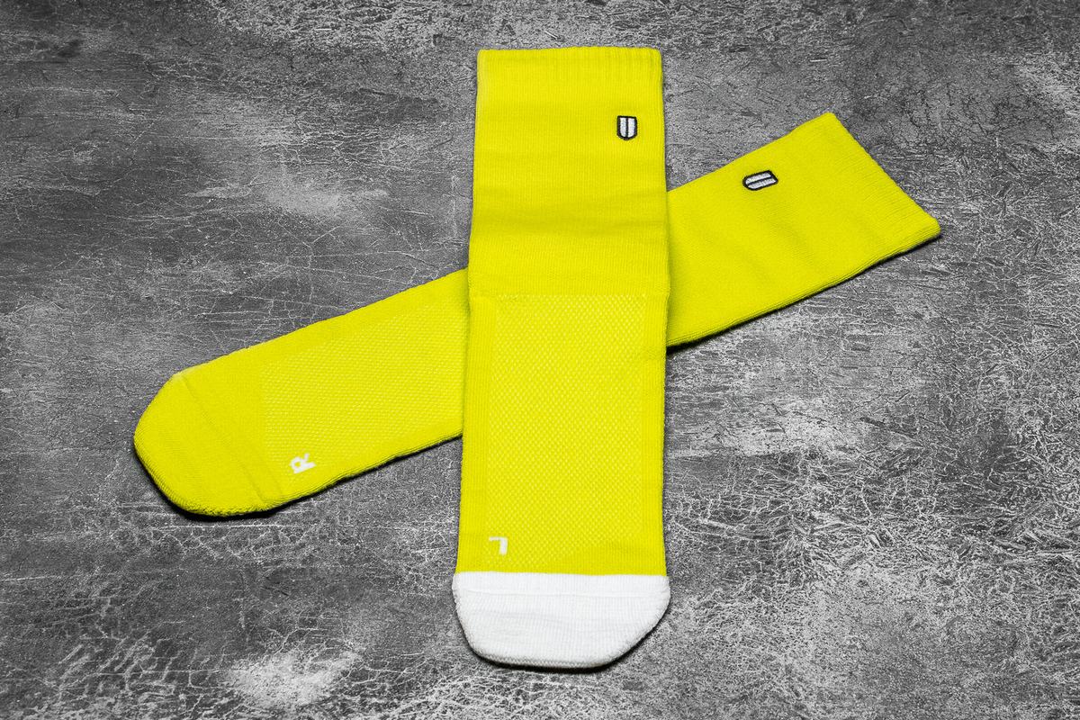 Chaussettes Nobull Crew Neon Homme Jaune Blanche | AE7651038