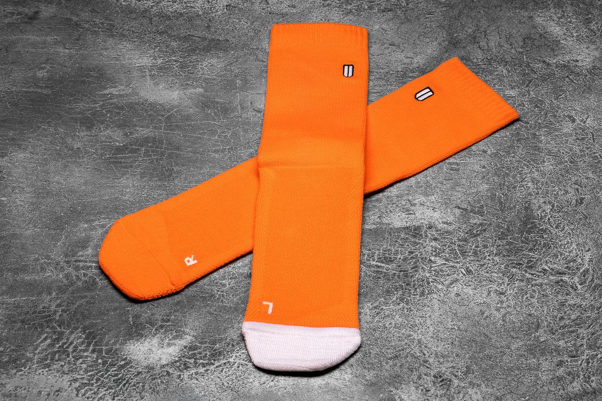 Chaussettes Nobull Crew Neon Homme Orange Blanche | OB7914365