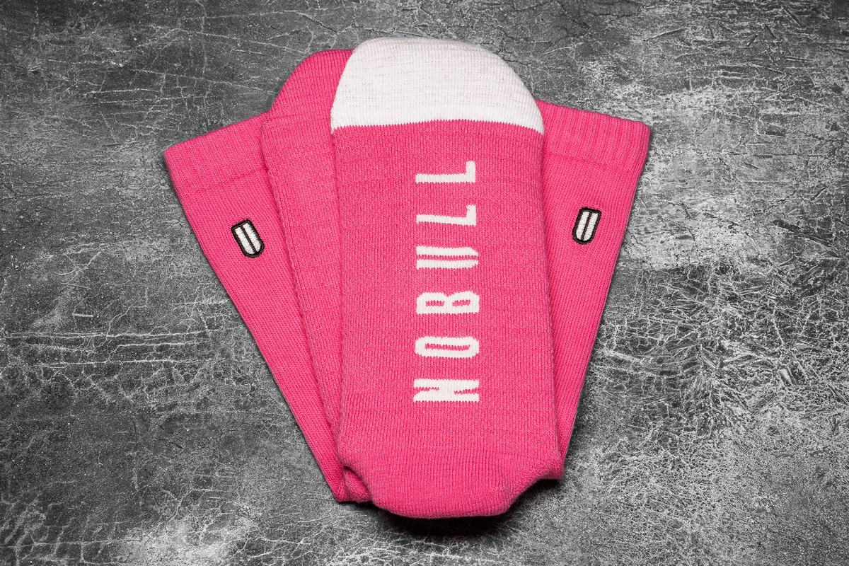 Chaussettes Nobull Crew Neon Homme Rose Blanche | BZ0972518
