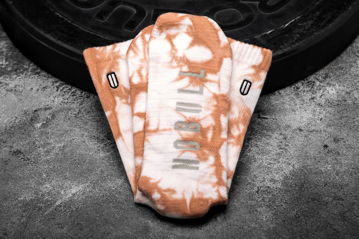 Chaussettes Nobull Crew Tie-Dye Femme Blanche Corail | IE6742108