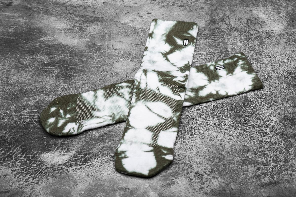 Chaussettes Nobull Crew Tie-Dye Homme Blanche Vert | FK8724905