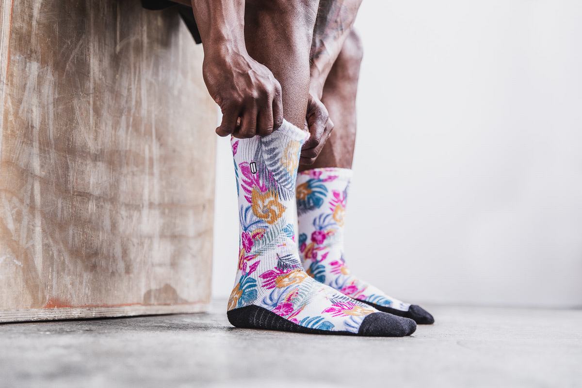 Chaussettes Nobull Crew Tropical Femme Blanche | OL2674518
