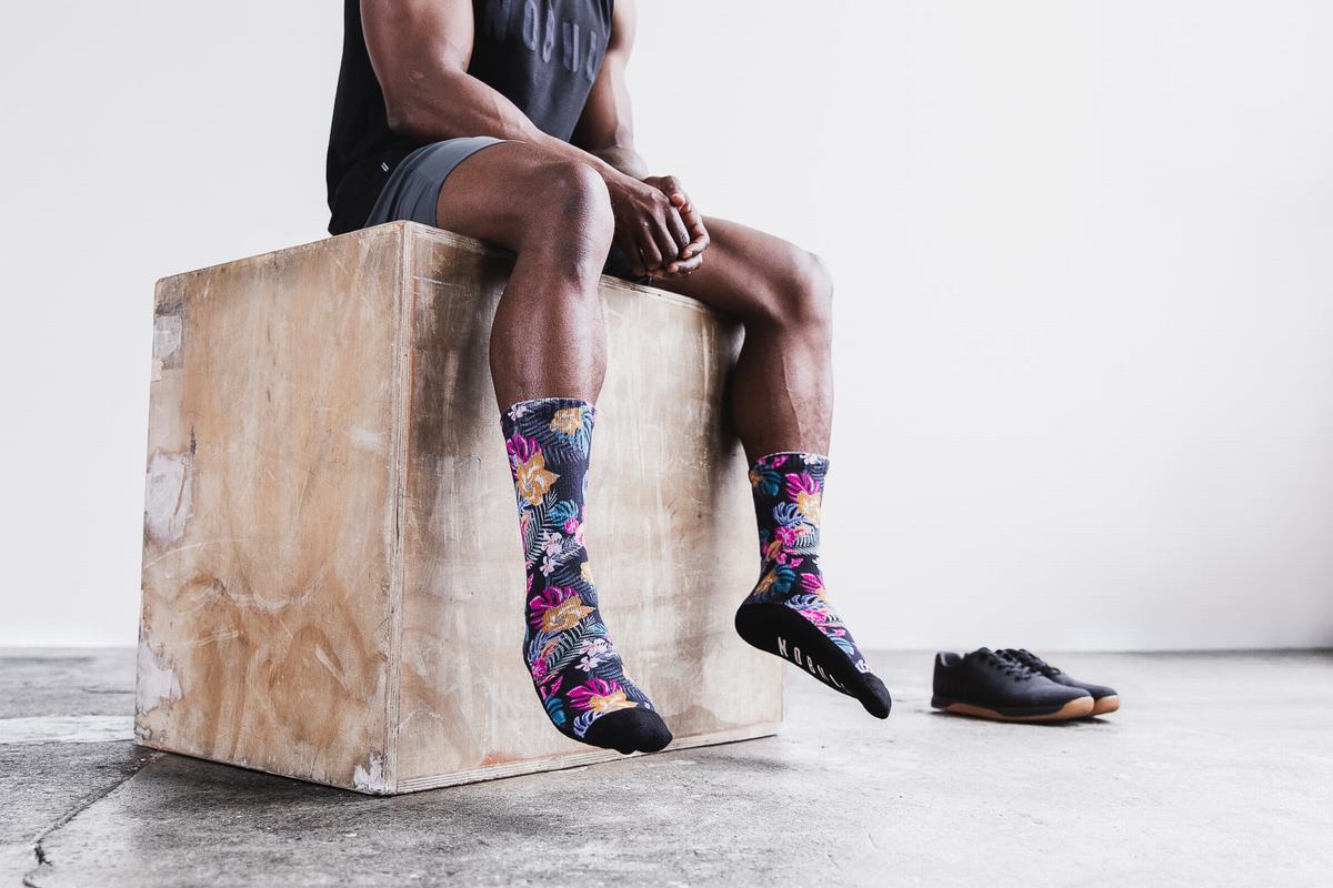Chaussettes Nobull Crew Tropical Homme Noir | TV9041652