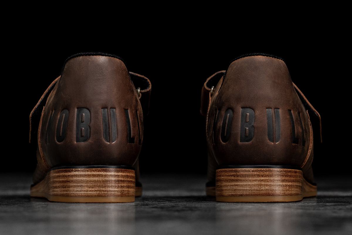Chaussure Halterophilie Nobull Leather Homme Cafe | WZ5976321