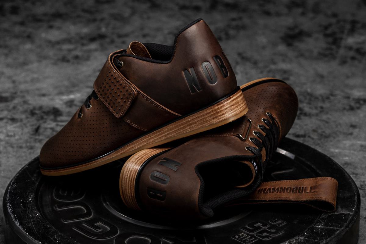 Chaussure Halterophilie Nobull Leather Homme Cafe | WZ5976321