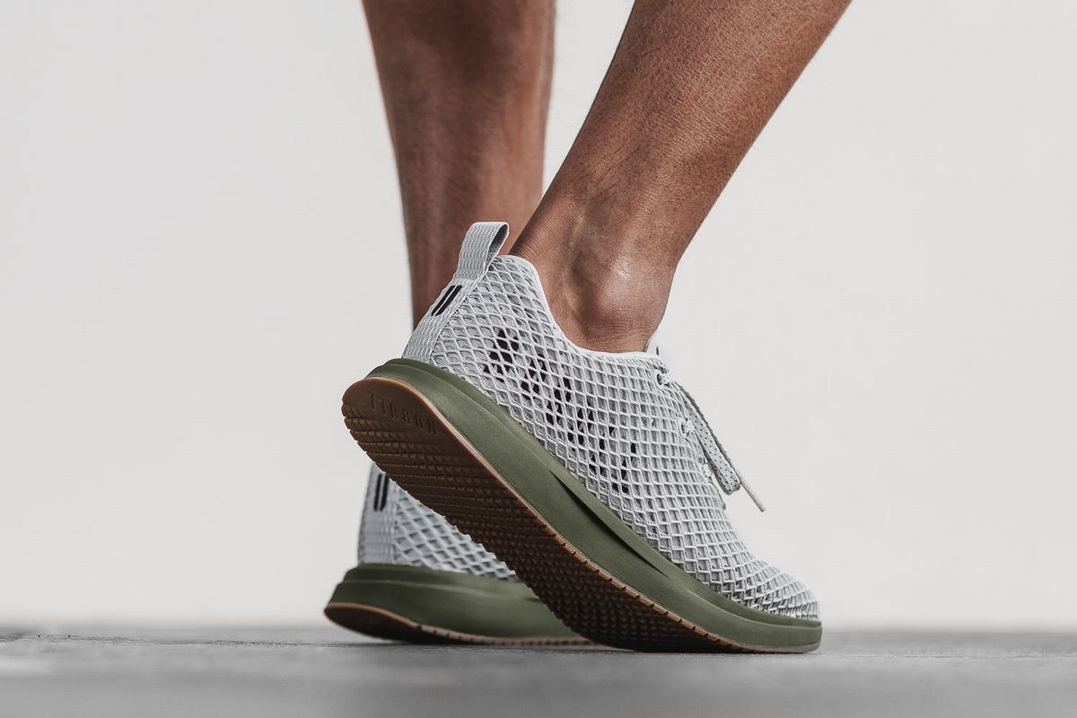 Chaussures Running Nobull Arctic Army Mesh Runner Homme Grise Vert | LI0163758