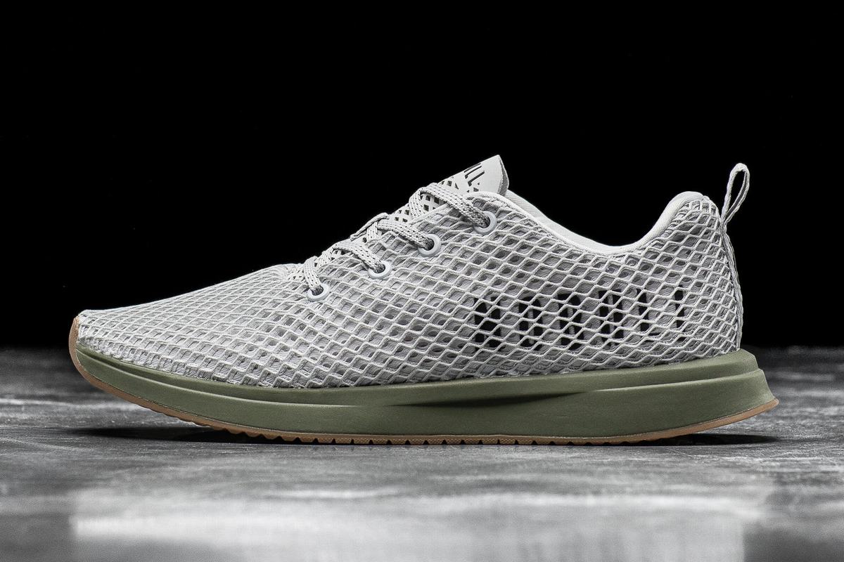 Chaussures Running Nobull Arctic Army Mesh Runner Homme Grise Vert | LI0163758