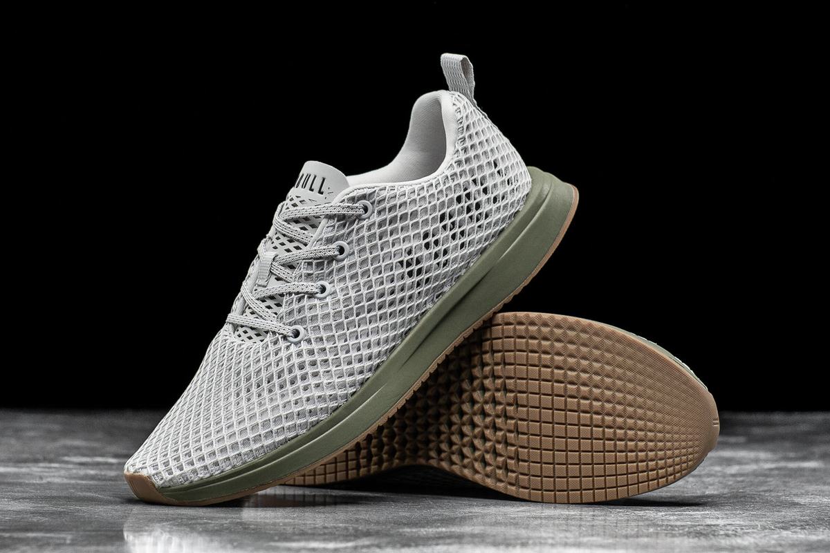 Chaussures Running Nobull Arctic Army Mesh Runner Homme Grise Vert | LI0163758