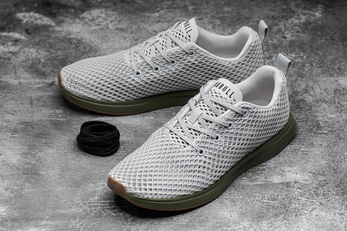 Chaussures Running Nobull Arctic Army Mesh Runner Homme Grise Vert | LI0163758