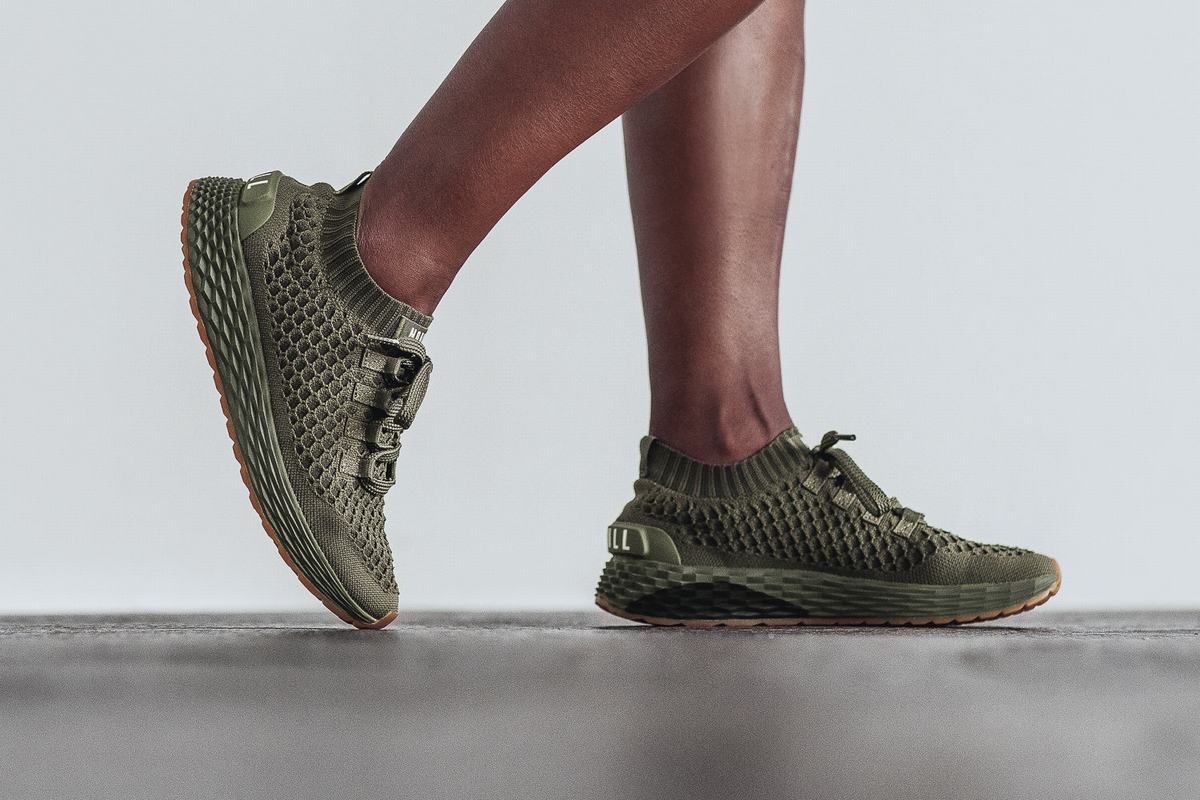 Chaussures Running Nobull Army Knit Runner Femme Vert Olive | KE9187324