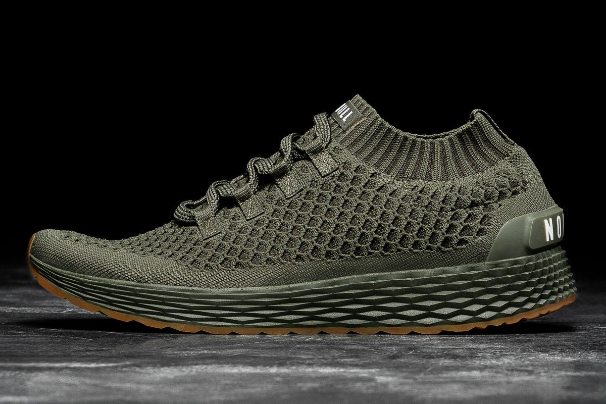 Chaussures Running Nobull Army Knit Runner Femme Vert Olive | KE9187324