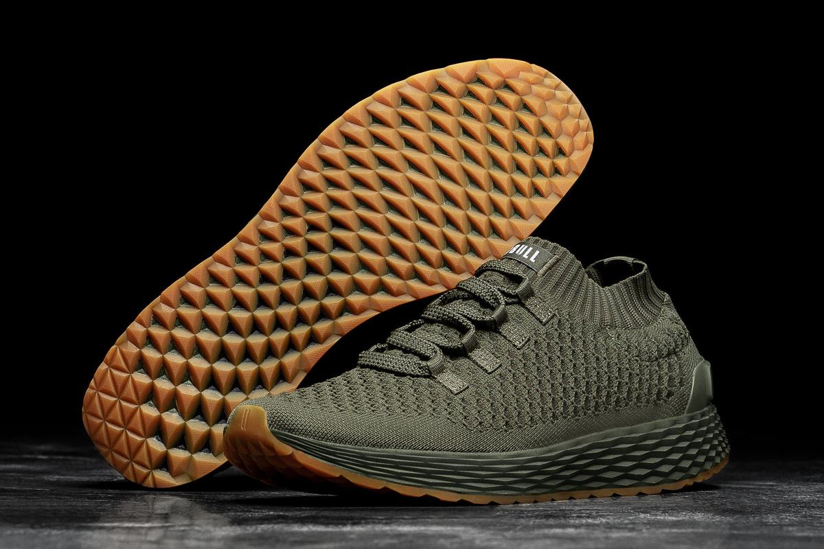Chaussures Running Nobull Army Knit Runner Femme Vert Olive | KE9187324