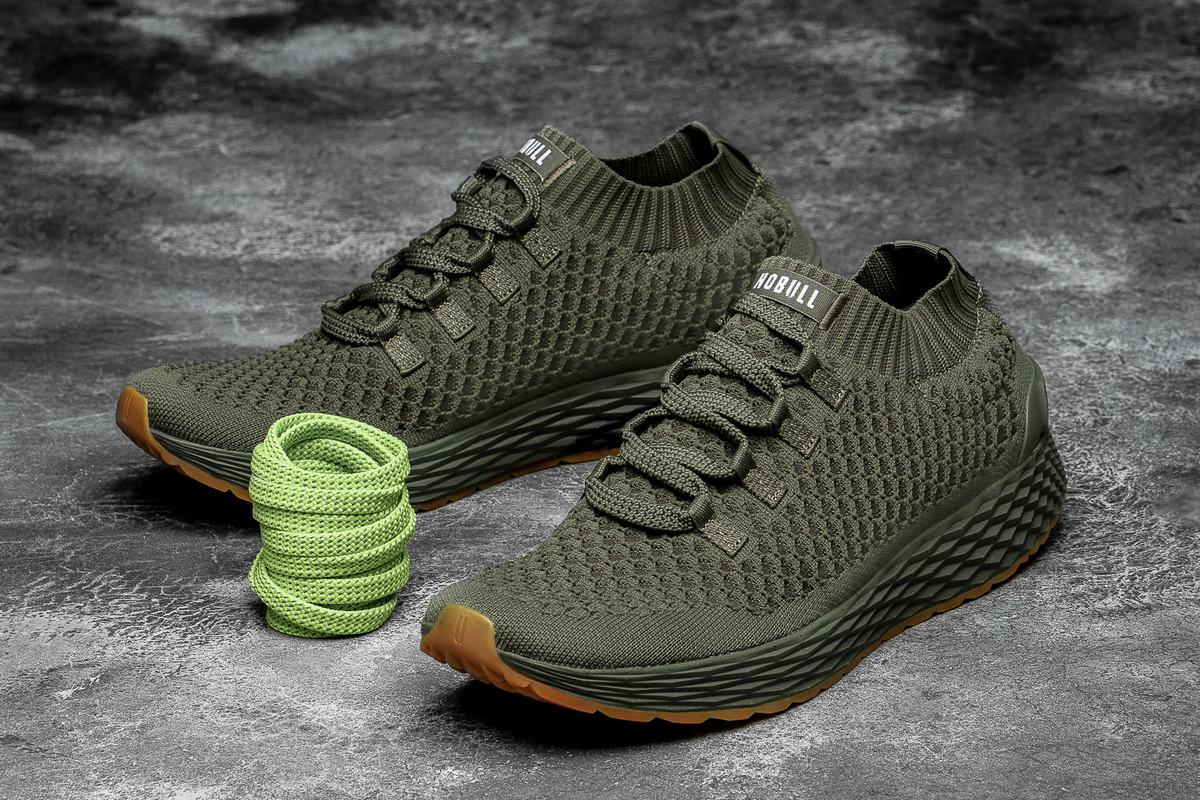 Chaussures Running Nobull Army Knit Runner Femme Vert Olive | KE9187324