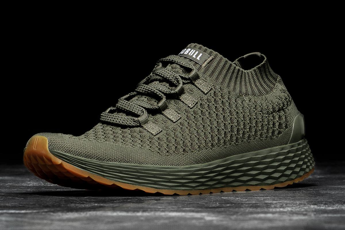 Chaussures Running Nobull Army Knit Runner Femme Vert Olive | KE9187324
