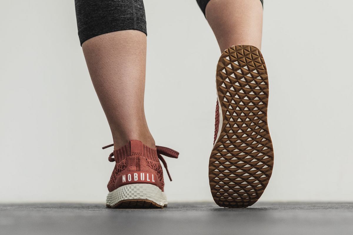 Chaussures Running Nobull Knit Runner Femme Rouge | BL3916702