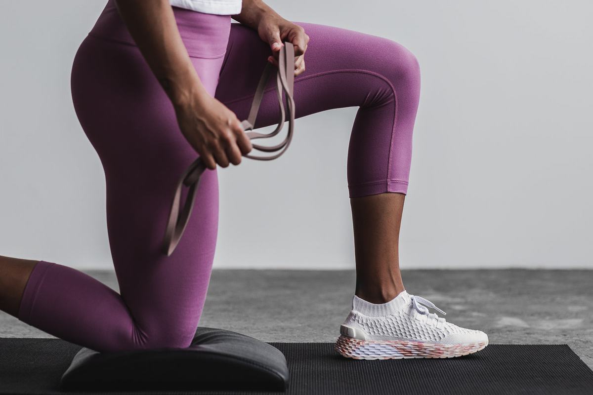 Chaussures Running Nobull Knit Runner Femme Blanche Rose | TW2379185
