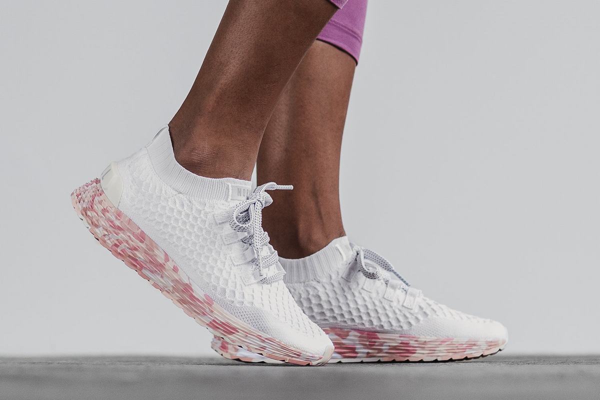 Chaussures Running Nobull Knit Runner Femme Blanche Rose | TW2379185