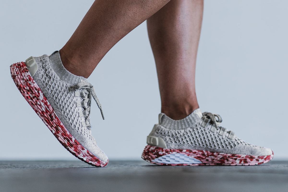 Chaussures Running Nobull Knit Runner Femme Grise Rouge | UJ2164083