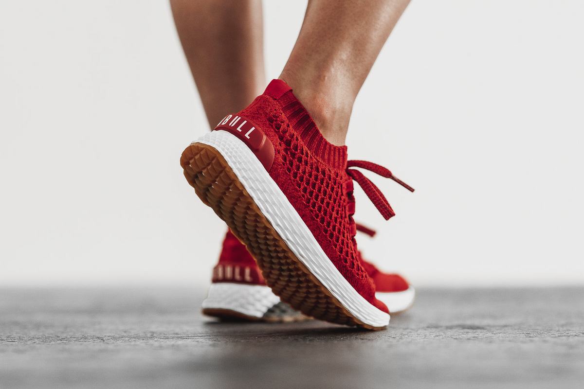 Chaussures Running Nobull Knit Runner Femme Rouge | XB4360271