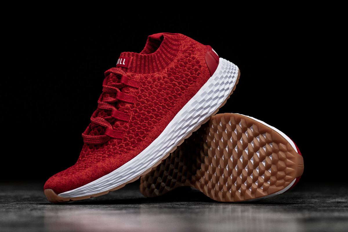 Chaussures Running Nobull Knit Runner Femme Rouge | XB4360271