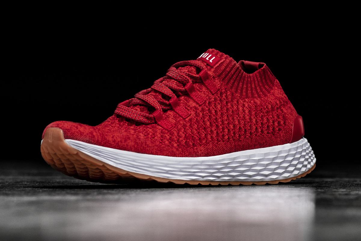 Chaussures Running Nobull Knit Runner Femme Rouge | XB4360271