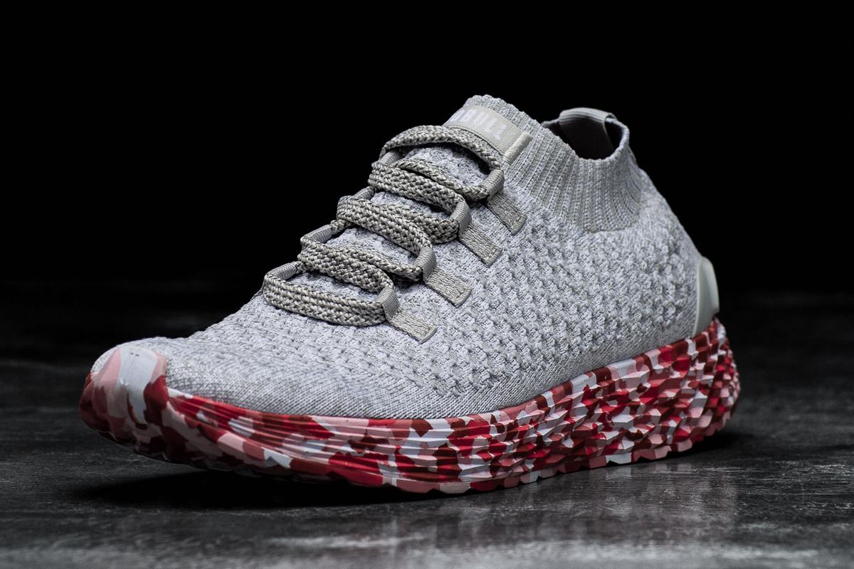 Chaussures Running Nobull Knit Runner Homme Grise Rouge | FU2360714